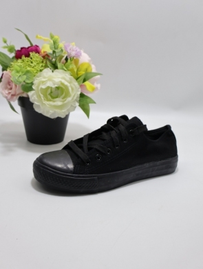 Trampki damskie na płaskim (36-41) B338 BLACK
