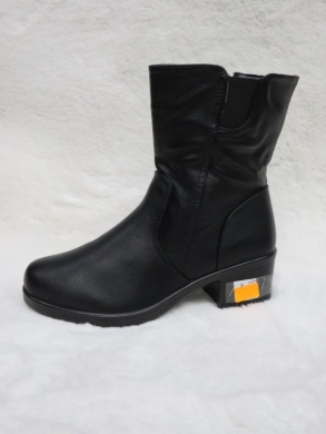 Kozaki damskie ocieplane na płaskim (36-41) JF60 BLACK