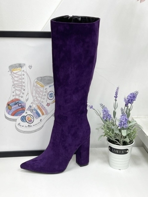 Kozaki damskie na obcasie (36-41) LA262 PURPLE