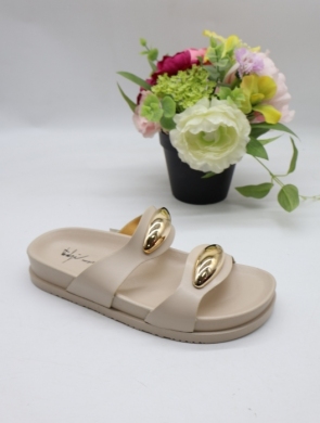 Klapki damskie na płaskim (36-41) NS017 BEIGE