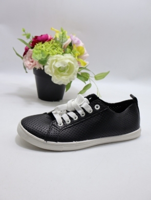 Buty sportowe damskie na płaskim (40-43) 11450-1 BL/WH