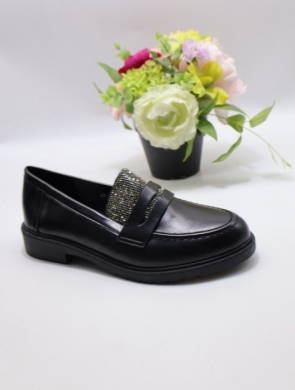 Mokasyny damskie na płaskim (36-41) 22-317 BLACK