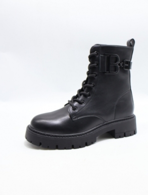 Botki damskie ocieplane na płaskim (36-41) 168-599 BLACK