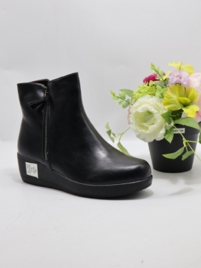 Botki damskie ocieplane na koturnie (36-41) SG729 BLACK