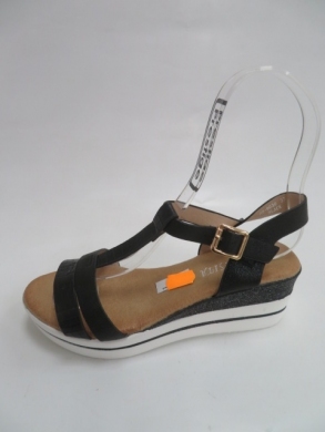 Sandały damskie na koturnie (36-41) 9030 BLACK