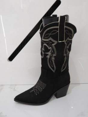 Kozaki damskie ocieplane na obcasie (36-41) CLS266 BLACK