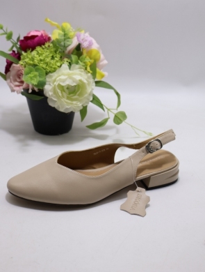 Sandały damskie na płaskim (36-41) P-322 BEIGE-SKÓRA