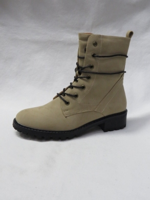Botki damskie ocieplane na płaskim (36-41) C810 KHAKI