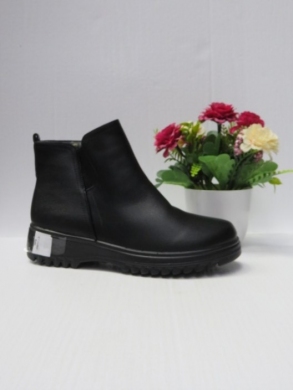 Botki damskie ocieplane na płaskim (39-43) DW11-3 BLACK