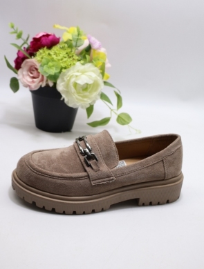 Mokasyny damskie na płaskim (36-41) LP0909 KHAKI/MIC