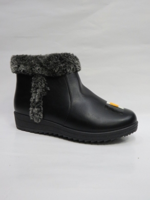 Botki damskie ocieplane na płaskim (37-42) XKAN-11 BLACK