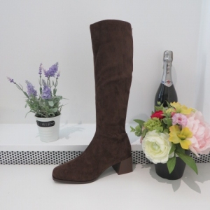 Kozaki damskie na obcasie (36-41) 9570-1 BROWN