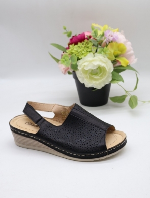 Sandały damskie na koturnie (36-41) 6222-1 BLACK