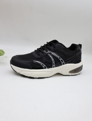 Buty sportowe damskie na płaskim (36-41) H-25 BLACK/WHITE