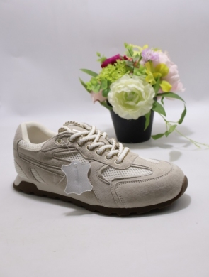Buty sportowe damskie na płaskim (36-41) A-131 BEIGE SKÓRA