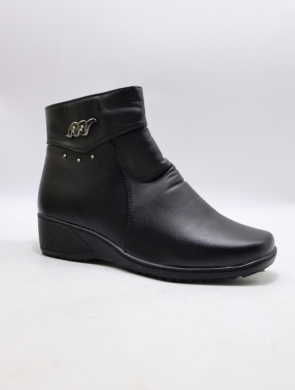 Botki damskie ocieplane na koturnie (37-42) B108 BLACK