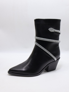 Botki damskie ocieplane na obcasie (36-41) 2023N59 BLACK