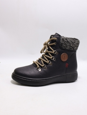 Botki damskie ocieplane na płaskim (36-42) SG971-1 BLACK