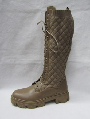 Kozaki damskie na płaskim (36-41) DE327 KHAKI