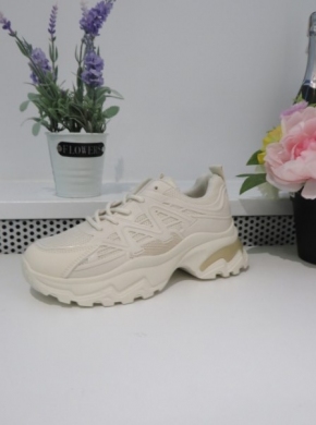 Buty sportowe damskie na płaskim (36-41) 23006 BEIGE