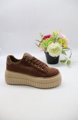 Buty sportowe damskie na koturnie (36-41) ZH26 BROWN