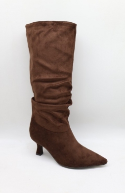 Kozaki damskie na szpilce (36-41) 00-023 BROWN