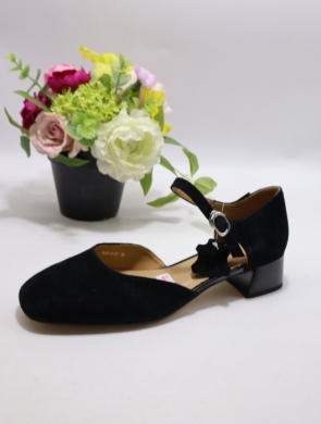 Sandały damskie na obcasie (36-41) P-321 BLACK-SKÓRA