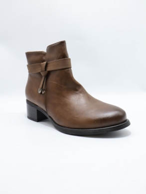 Botki damskie ocieplane na obcasie (36-41) 61722 CAMEL