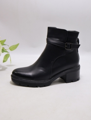 Botki damskie ocieplane na obcasie (36-41) 1354 BLACK