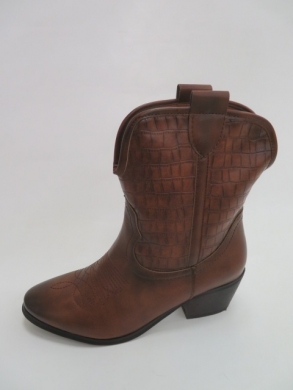 Kozaki damskie ocieplane na obcasie (36-41) 9694 CAMEL