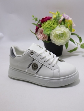Buty sportowe damskie na płaskim (36-41) H1048 WH/SILVER