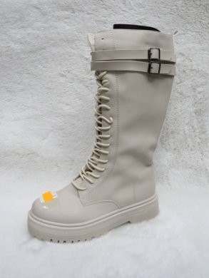 Kozaki damskie na płaskim (36-41) FDH-11 BEIGE