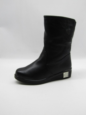 Kozaki damskie ocieplane na płaskim (37-42) 2205 BLACK