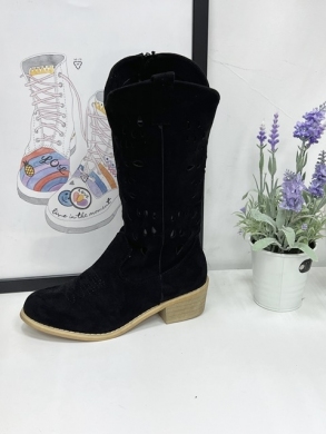 Kozaki damskie na płaskim (36-41) AB69 BLACK