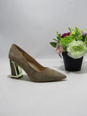 Czółenki damskie na obcasie (36-41) 0725 KHAKI