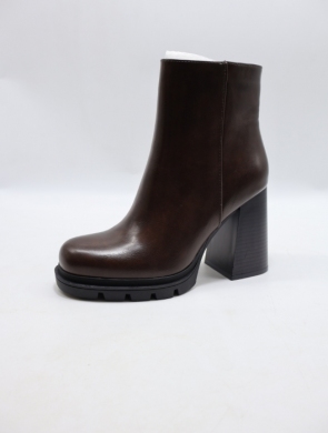 Botki damskie na obcasie (36-41) 7680A BROWN