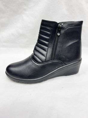 Botki damskie ocieplane na płaskim (36-42) 7103-1 BLACK