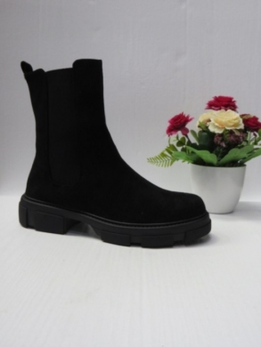 Botki damskie ocieplane na płaskim (36-41) H2217-1 BLACK