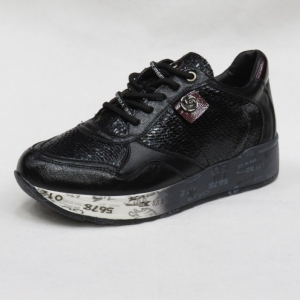 Buty sportowe damskie na koturnie (36-41) C19-7666 BLACK
