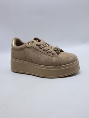 Buty sportowe damskie na płaskim (36-41) 9163 TAUPE