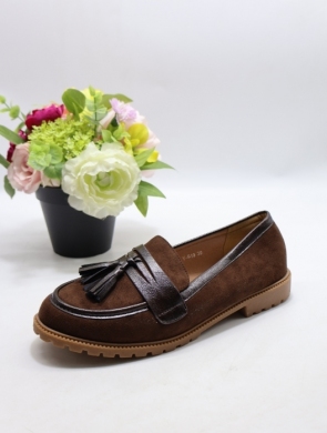 Mokasyny damskie na płaskim (36-41) V-919 BROWN