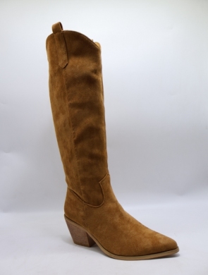Kozaki damskie ocieplane na obcasie (36-41) K351 CAMEL
