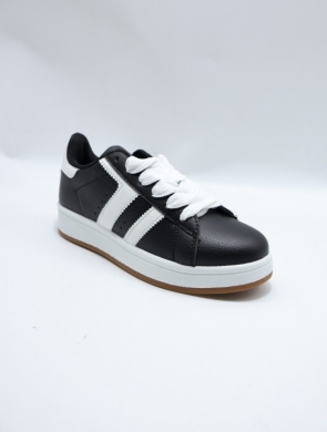 Buty sportowe damskie na płaskim (36-41) D27-1 BLACK/PU