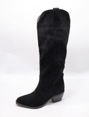 Kozaki damskie na obcasie (36-41) 2519 BLACK