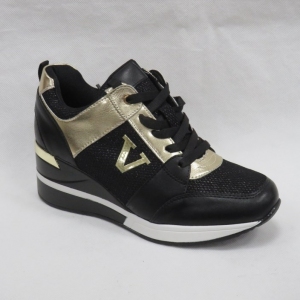 Buty sportowe damskie na koturnie (36-41) HS165 BLACK/GOLD