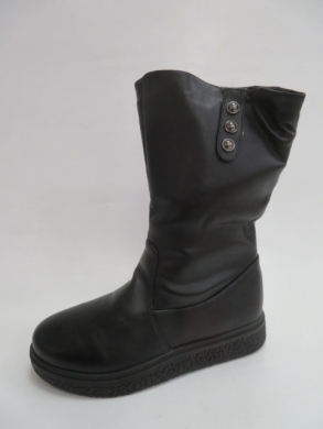 Kozaki damskie ocieplane na płaskim (36-41) J33-7 BLACK
