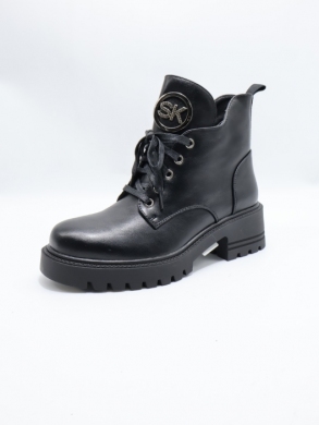 Botki damskie ocieplane na obcasie (36-41) HBL-118 BL/PU