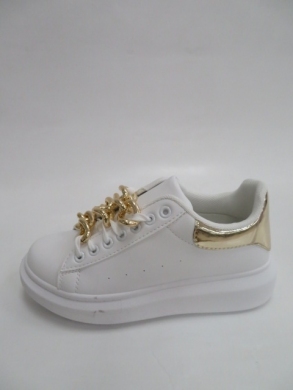 Buty sportowe damskie na koturnie (36-41) F053 WHITE/GOLD
