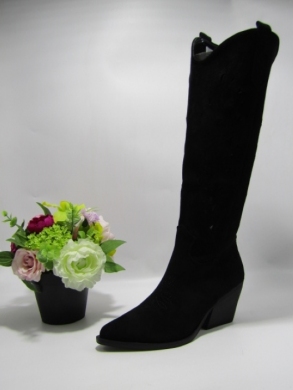 Kozaki damskie na obcasie (36-41) 8130 BLACK