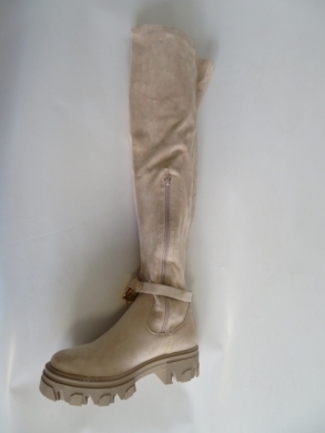 Kozaki damskie jesienne na płaskim (36-41) 5709 BEIGE